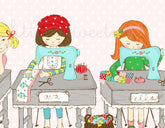 Sewing Class Illustration - The Quilt Shoppe Mini Series - 3 of 3